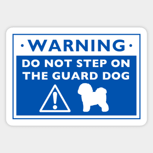 Humorous Bichon Frise Guard Dog Warning Sticker